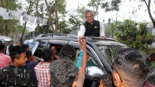 চেয়ারম্যান প্রার্থী মো. ইকলাল’র শেষ নির্বাচনী প্রচারণা মিছিল