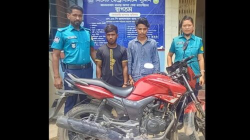 কোম্পানীগঞ্জে চুরি হওয়া মোটরসাইকেল শিবের বাজার থেকে উদ্ধার, গ্রেফতার-২