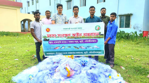 জুড়ীতে অবৈধ কারেন্ট জাল জব্দ: জরিমানা আদায়