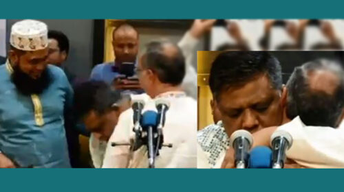 আসাদ উদ্দিনের পা ছুঁয়ে আনোয়ারুজ্জামানের সালাম