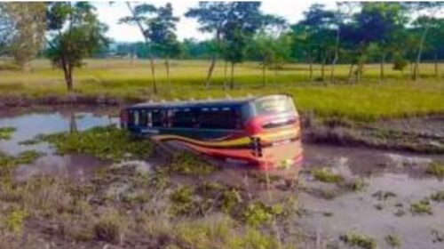 ভোলাগঞ্জ মহাসড়কে যাত্রীবাহী বাস খাদে পড়ে আহত -৫