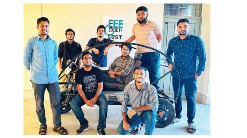 দেশে প্রথম তারবিহীন চার্জিং বৈদ্যুতিক যান উদ্ভাবন শাবি শিক্ষার্থীদের