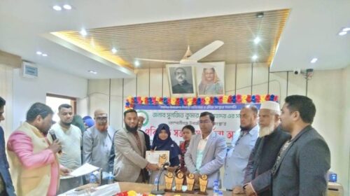 কোম্পানীগঞ্জে কাবাডি চ্যাম্পিয়ন দলকে সংবর্ধনা