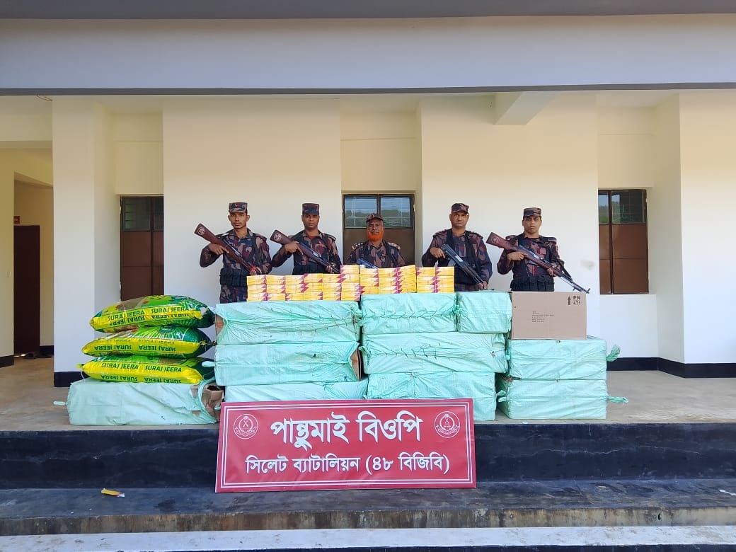 সিলেটে ৩ কোটি ৩৫ লাখ টাকার চোরাচালানী মালামাল আটক