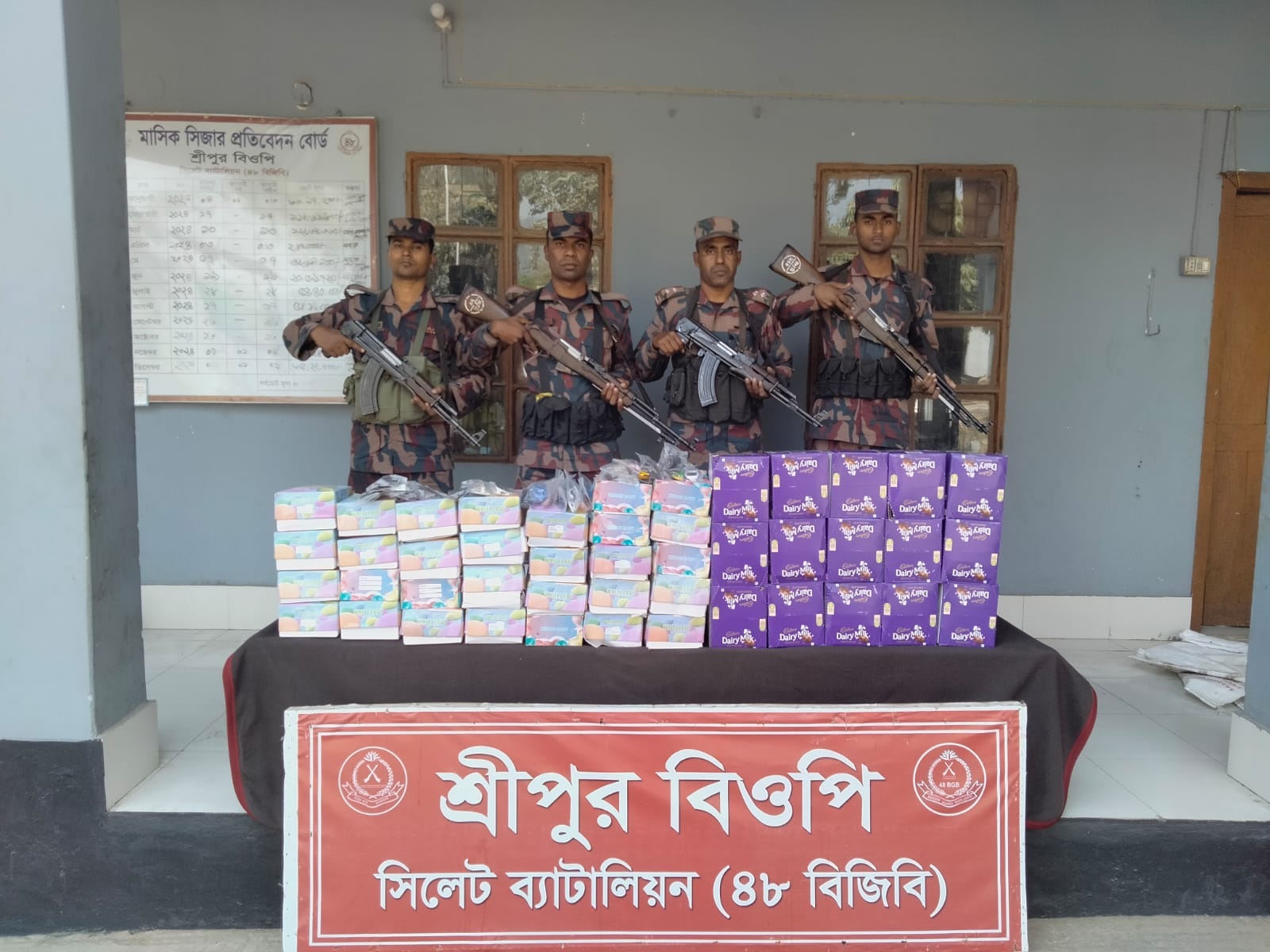 সিলেটে প্রায় কোটি টাকার চোরাচালানী মালামাল আটক