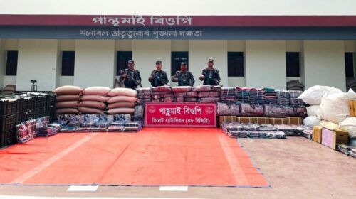 সিলেটে ৬১ লাখ টাকার চোরাচালানী মালামাল আটক