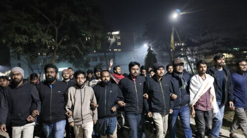 ভারতে বাংলাদেশী নাগরিককে হত্যার প্রতিবাদে সিকৃবিতে বিক্ষোভ