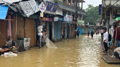 টানা বৃষ্টিতে সিলেট নগরে জলাবদ্ধতা