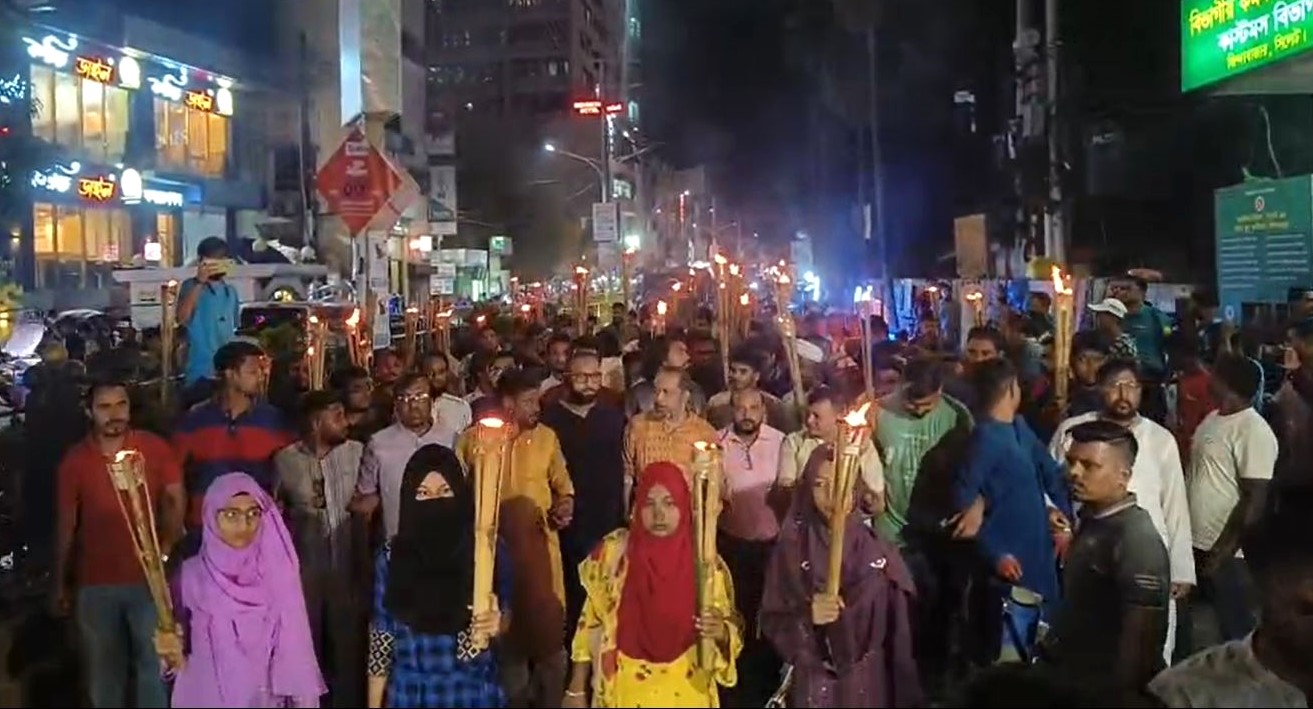 সিলেটে এনসিপির মশাল মিছিল